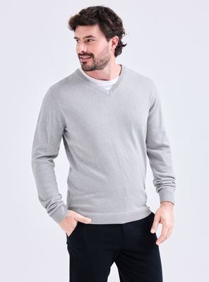 Sweater Básico Cuello V Casual