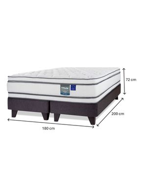 Imagen 2 del producto Cama Europea Majesty King + Respaldo Gris + Velador Roma