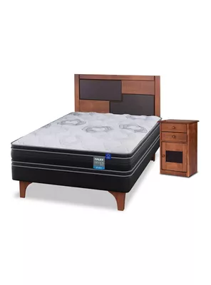 Cama Europea Seven Plus 1.5 Plazas Box + Set Colonia
