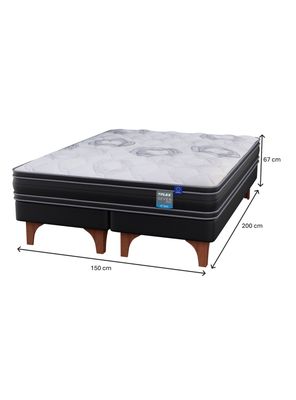 Imagen 2 del producto Cama Europea Seven Plus 2 Plazas Box Base Dividida + Set Muebles Lorraine