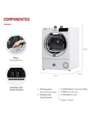 Imagen 2 del producto Secadora Frontal 9 Kg Condensación TH-D9KC