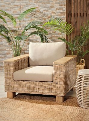 Sillón Victoria White 1 Cuerpo Ratán