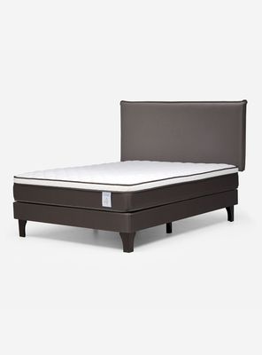 Cama Europea New style 4 2 Plazas + Respaldo Maurice Chocolate