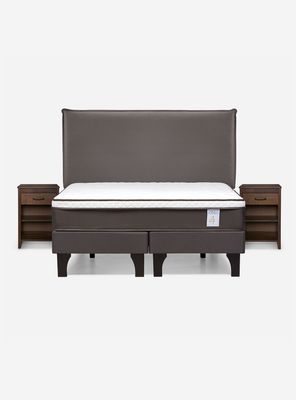 Imagen 2 del producto Cama Europea New style 4 2 Plazas Base Dividida + Respaldo + Veladores Maurice