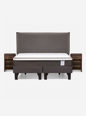 Imagen 2 del producto Cama Europea New style 4 King + Respaldo + Veladores Maurice Chocolate