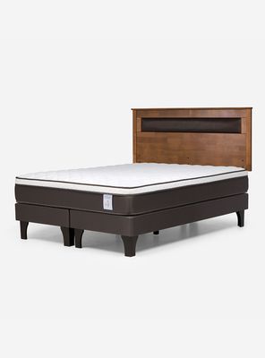 Cama Europea New Style 4 Plus King + Respaldo Ferrara