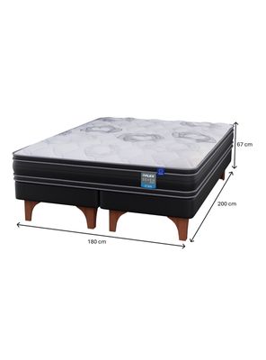 Imagen 2 del producto Cama Europea Seven Plus King + Respaldo Royal Negro
