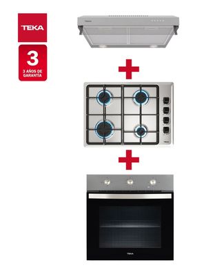 Imagen 2 del producto Kit Empotrable Horno Eléctrico HBB4460SS + Encimera Gas HLX540KBB0C + Campana CX 62120 KOS Inox