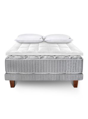 Imagen 2 del producto Cama Europea Hybrid Wool 2 Plazas Base Dividida + Topper + Almohada Down Alternative