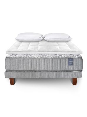 Imagen 2 del producto Cama Europea Hybrid Visco 2 Plazas Base Dividida  + Topper + Almohada Down Alternative