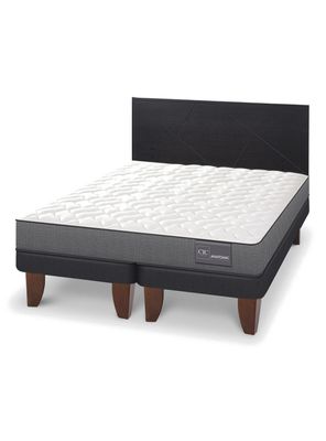 Cama Europea Anatomic King + Respaldo Villarrica Negro
