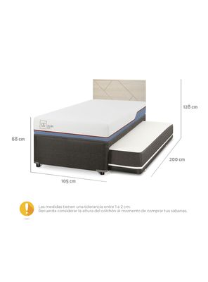 Imagen 2 del producto Diván Excellence Plus Black 1.5 Plazas Respaldo Villarrica Alpino