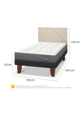Imagen 2 del producto Cama Europea Anatomic 1.5 Plazas + Respaldo Villarrica Alpino