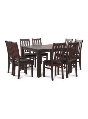 Juego de Comedor Ñuble 8 Sillas PU Caramelo