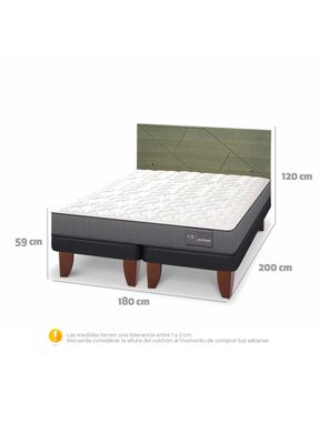 Imagen 2 del producto Cama Europea Anatomic King + Respaldo Villarrica Olivo