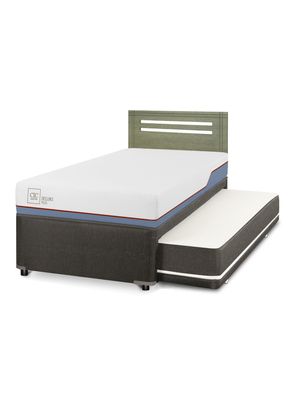 Diván Excellence Plus Black 1.5 Plazas Respaldo Múnich Olivo