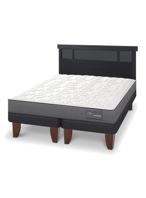 Cama Europea Anatomic King + Respaldo Dublín Negro