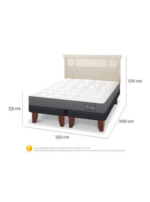 Imagen 2 del producto Cama Europea Anatomic 2 Plazas Base Dividida + Respaldo Dublín Alpino