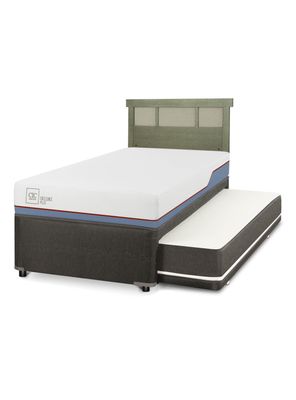 Diván Excellence Plus Black 1.5 Plazas Respaldo Dublín Olivo