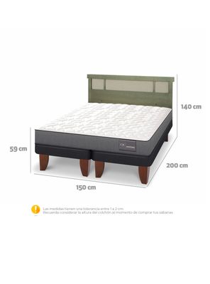 Imagen 2 del producto Cama Europea Anatomic 2 Plazas Base Dividida + Respaldo Dublín Olivo