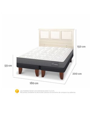 Imagen 2 del producto Cama Europea Anatomic King + Respaldo Torino Alpino