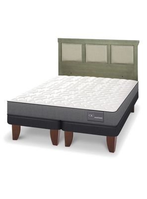 Cama Europea Anatomic King + Respaldo Torino Olivo