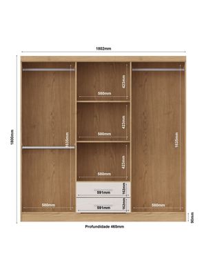 Imagen 2 del producto Clóset Isabel 6 Puertas 2 Cajones