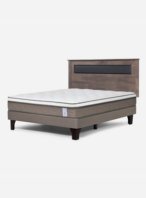 Cama Europea New Style 6 2 Plazas + Respaldo