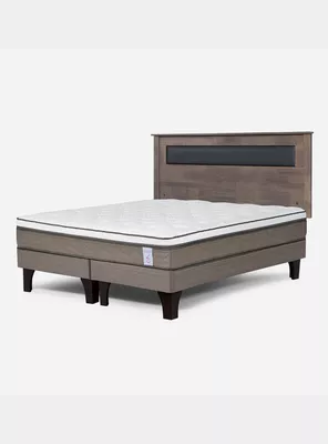 Cama Europea New Style 6 Base Dividida 2 Plazas Respaldo