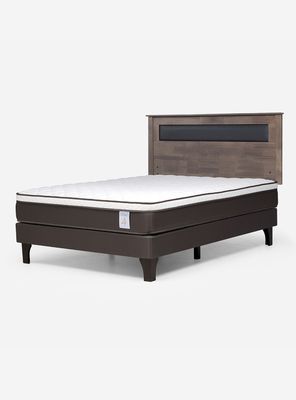 Cama Europea 2 Plazas New Style 4 Plus Base Normal + Respaldo