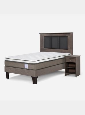 Cama Europea New Style 6 1 Plaza + Set Muebles Rachel