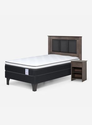 Cama Europea New Style 6 1 Plaza + Set Muebles Rachel