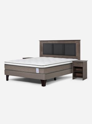 Cama Europea New Style 6 Base Dividida 2 Plazas + Set Muebles
