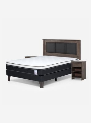 Cama Europea New Style 6 Base Dividida 2 Plazas + Set Muebles