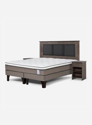 Cama Europea New Style 6 Base Dividida 2 Plazas + Muebles
