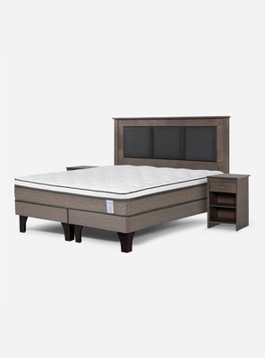 Cama Europea New Style 6 King + Respaldo + Veladores