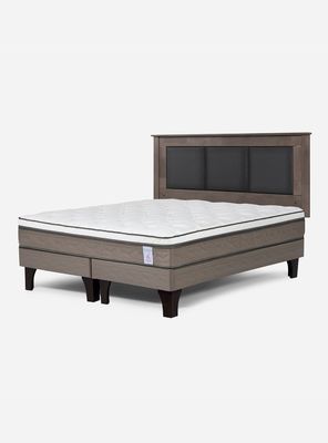 Cama Europea New style 6 2 Plazas Base Dividida + Respaldo