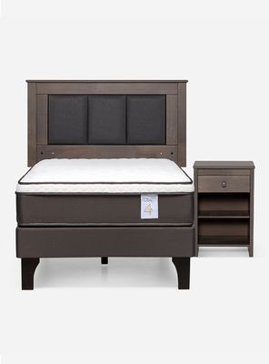 Imagen 2 del producto Cama Europea New style 4 plus 1 Plaza + Velador + Respaldo