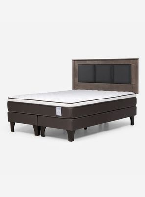 Cama Europea New style 4 plus 2 Plazas Base Dividida + Respaldo