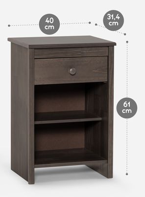 Imagen 2 del producto Velador Ferrara 1 Cajón Gris