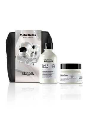 Set Metal Detox Anti-Quiebre Cabello Dañado Color Shampoo 300ml + Máscara 250ml + Cosmetiquero