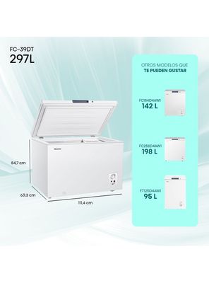 Imagen 2 del producto Freezer Horizontal Frío Directo 297 Litros FC-39DT Blanco
