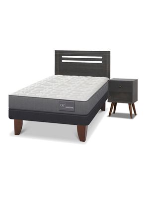 Cama Europea Anatomic 1.5 Plazas Munich Gris