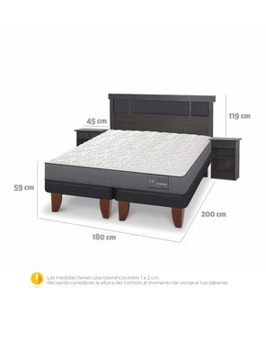 Imagen 2 del producto Cama Europea Anatomic King + Set Dublin Gris