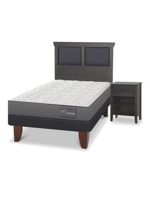 Imagen 1 del producto Cama Europea Anatomic 1.5 Plazas Set Torino Gris