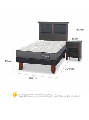 Imagen 2 del producto Cama Europea Anatomic 1.5 Plazas Set Torino Gris