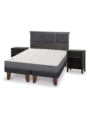 Cama Europea Anatomic King + Set Torino Gris