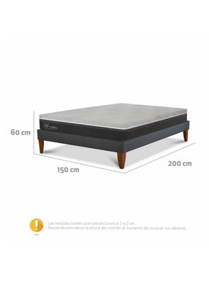 Imagen 2 del producto Cama Europea Box Hybrid 2 Plazas Base Normal