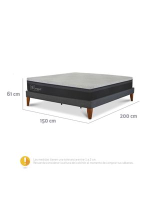 Imagen 2 del producto Cama Europea Box Hybrid Plus 2 Plazas Base Normal