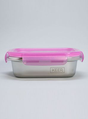 Hermético Metálico 650 ml Rosado